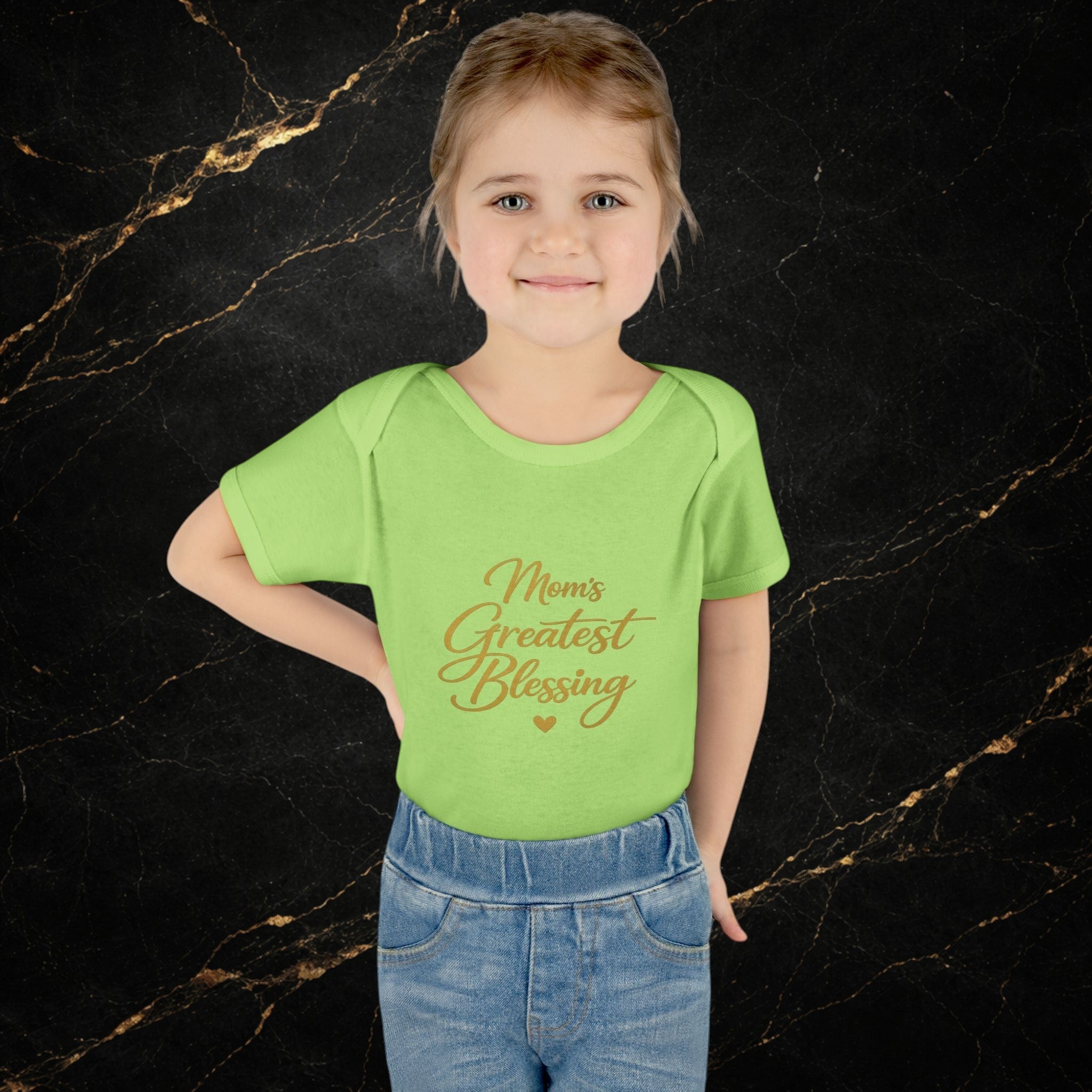Mom's Greatest Blessing Infant Bodysuit — "Mom" Cross Newborn Onesie