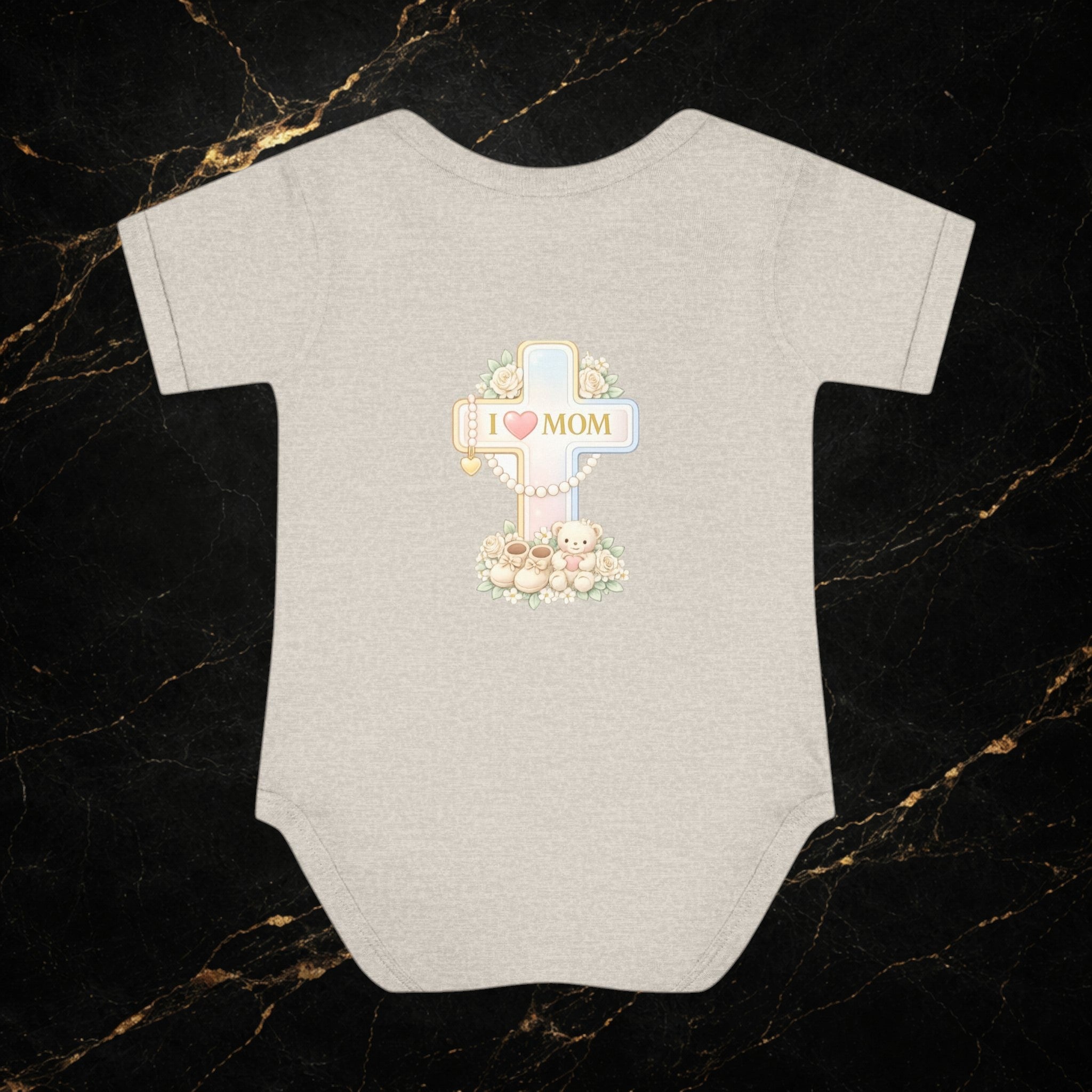 Mom's Greatest Blessing Infant Bodysuit — "Mom" Cross Newborn Onesie