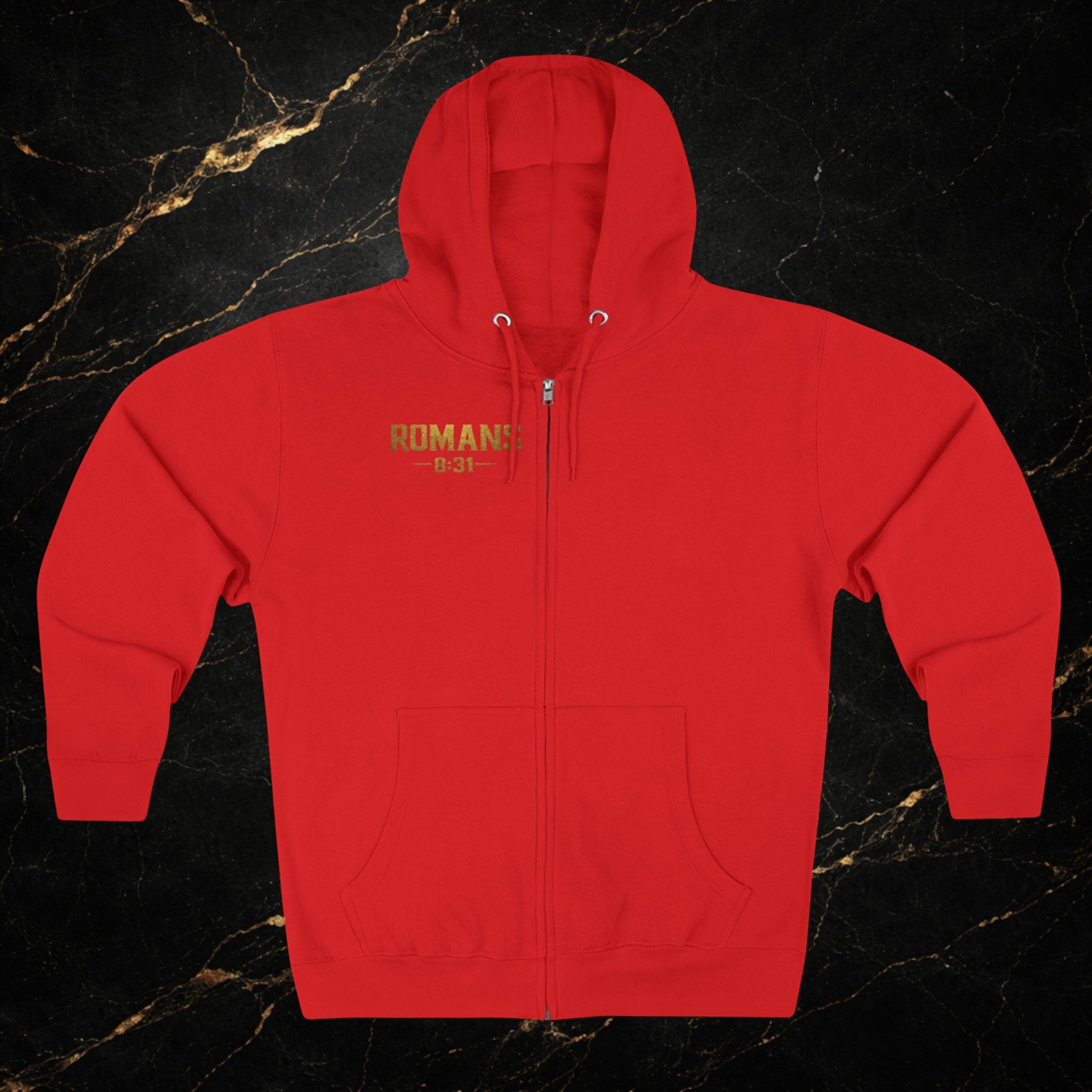 Romans 8:31 Cross Zip Hoodie — If God Is For Us Inspirational Christian Hoodie