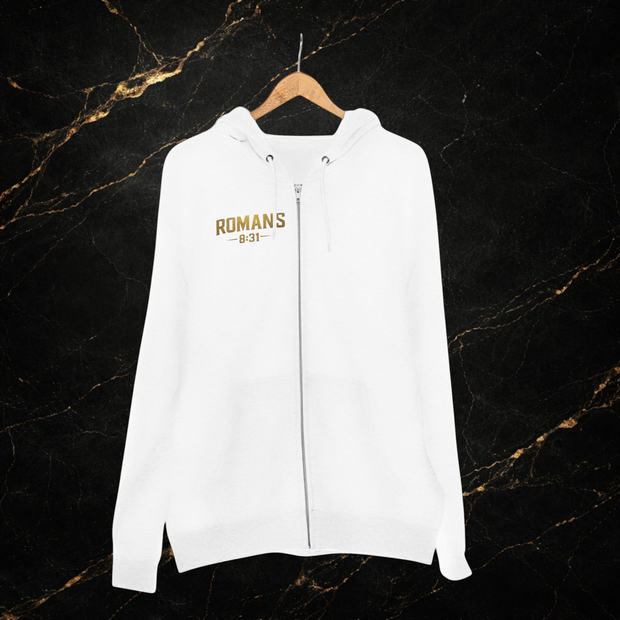 Romans 8:31 Cross Zip Hoodie — If God Is For Us Inspirational Christian Hoodie