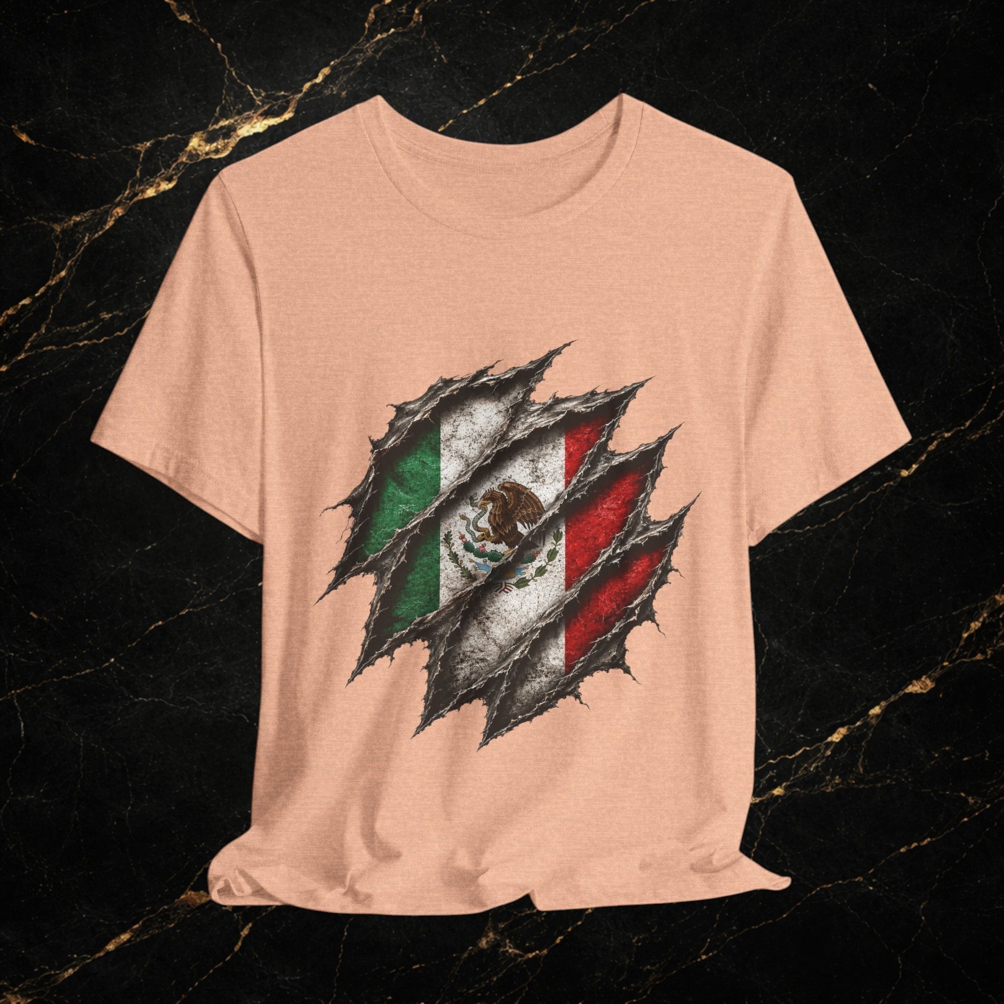 Mexican Flag Ripped Design T‑Shirt — Patriotic Mexico Tee