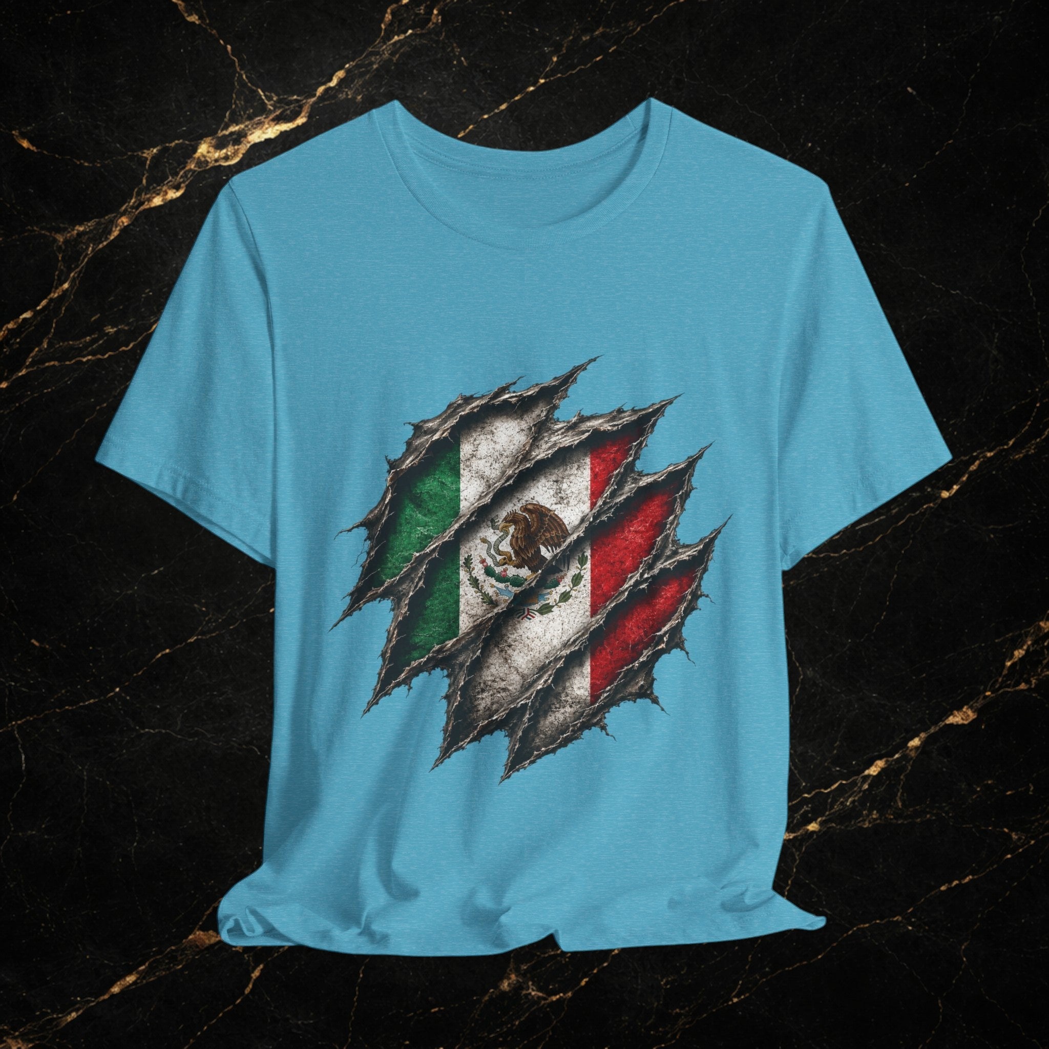 Mexican Flag Ripped Design T‑Shirt — Patriotic Mexico Tee