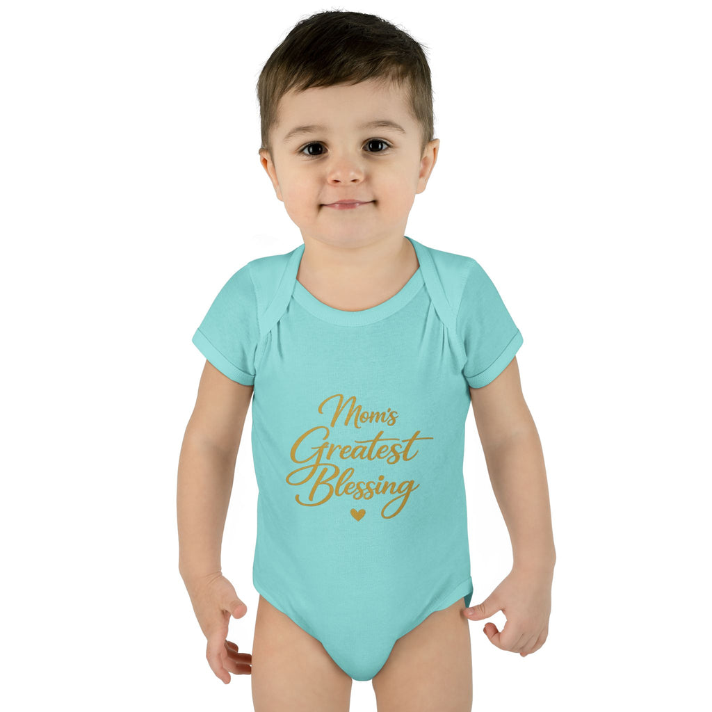 Mom's Greatest Blessing Infant Bodysuit — "Mom" Cross Newborn Onesie