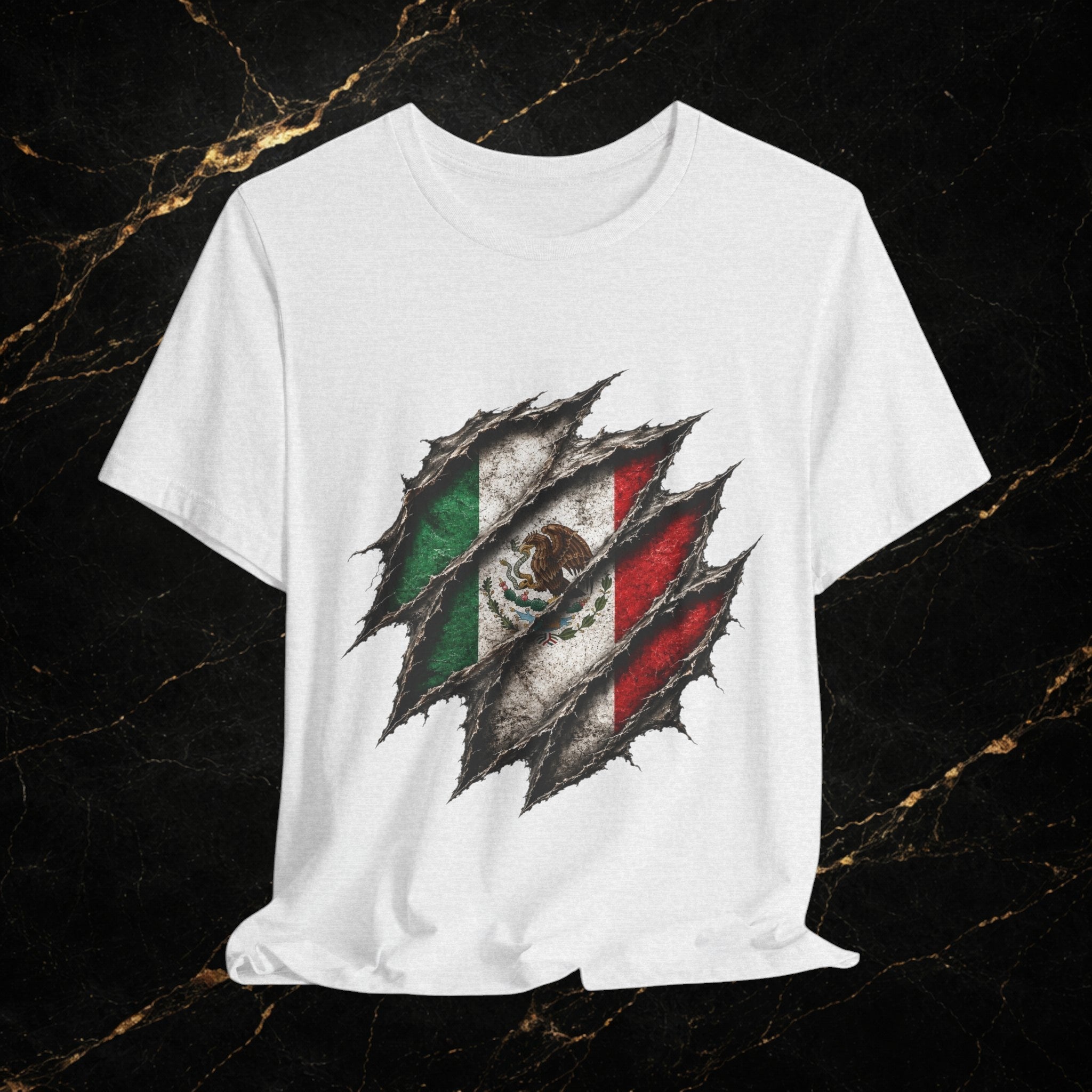 Mexican Flag Ripped Design T‑Shirt — Patriotic Mexico Tee