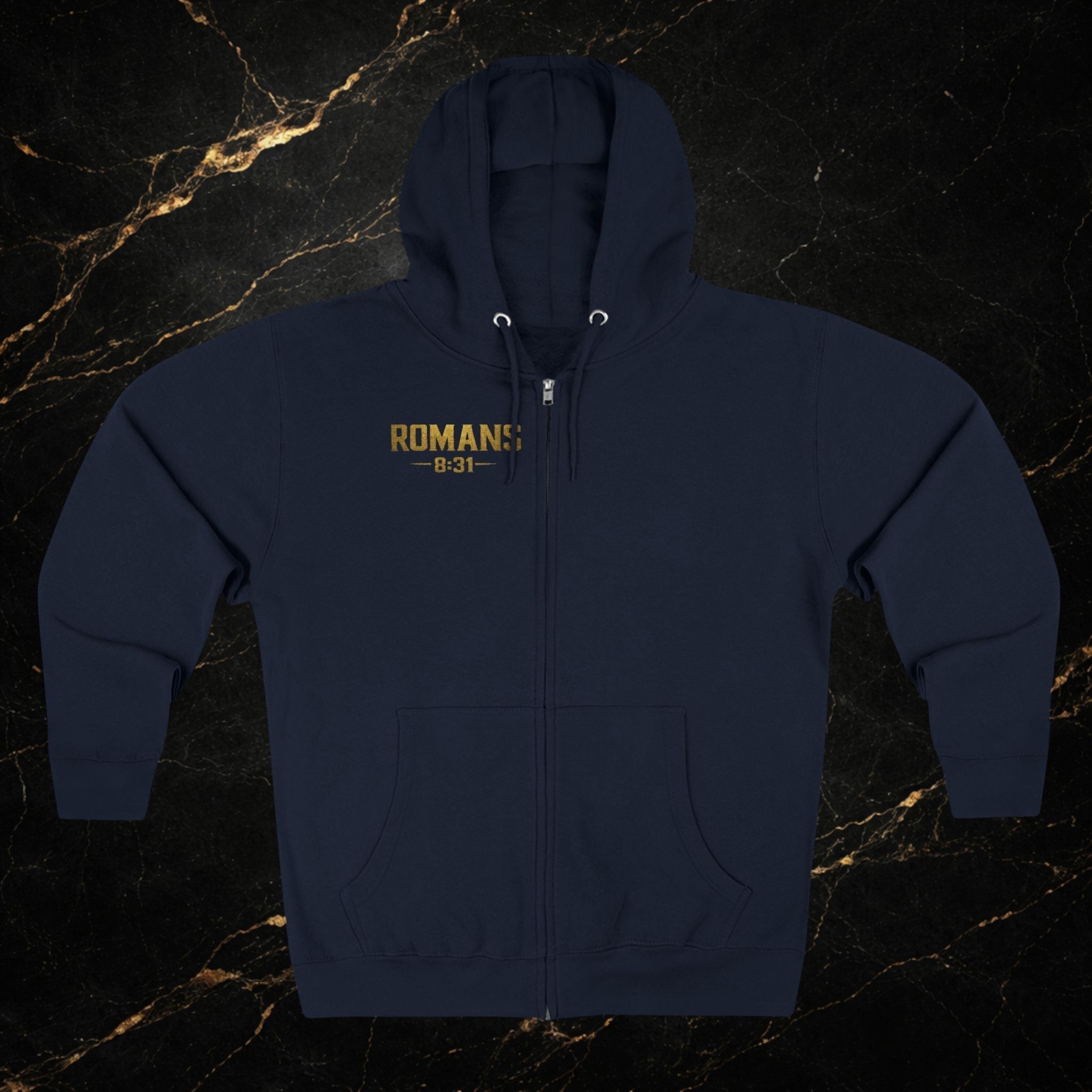 Romans 8:31 Cross Zip Hoodie — If God Is For Us Inspirational Christian Hoodie