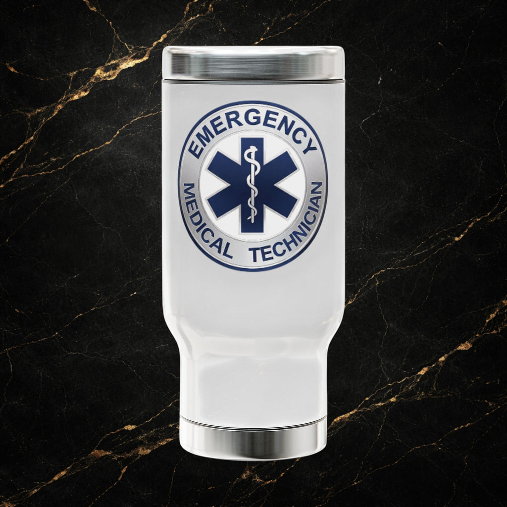 EMT Travel Mug - Emergency Medical Technician 14oz Stainless Steel Tumbler with Handle