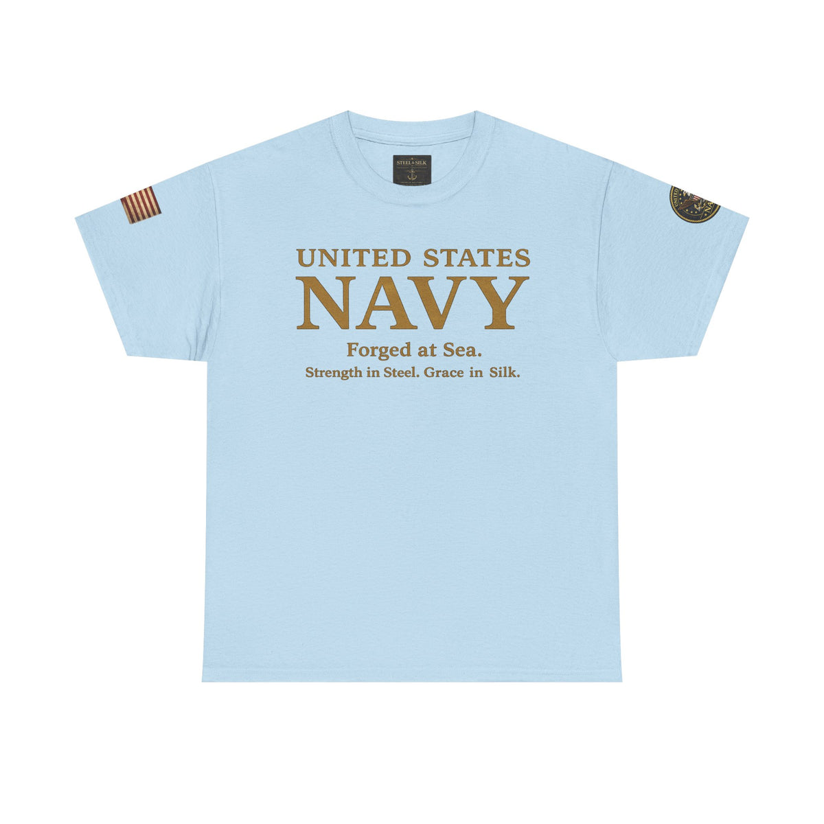 Navy ‘Forged at Sea’ Crew Neck Tee — Honor Courage Commitment Military T‑Shirt