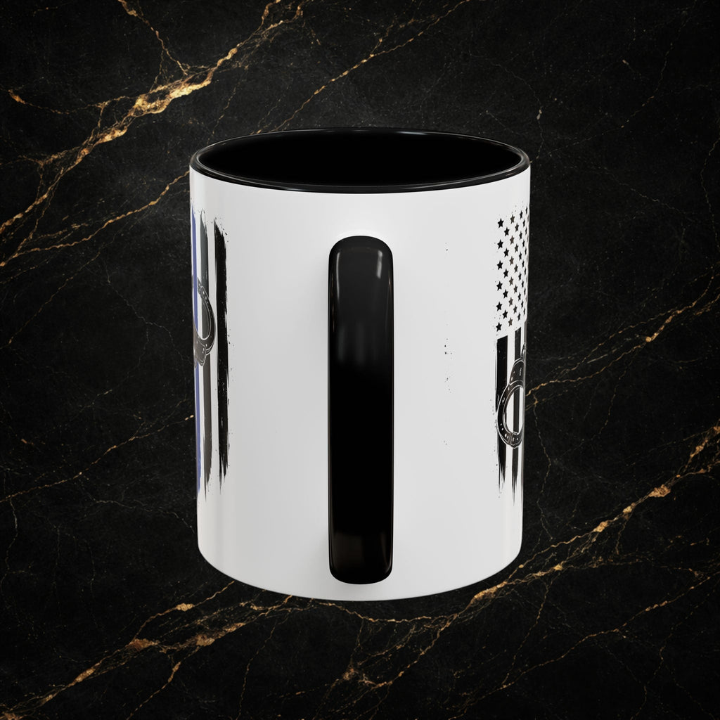 Police 911 Accent Coffee Mug — Patrol Car with Lights Coffee Cup (11/15oz)