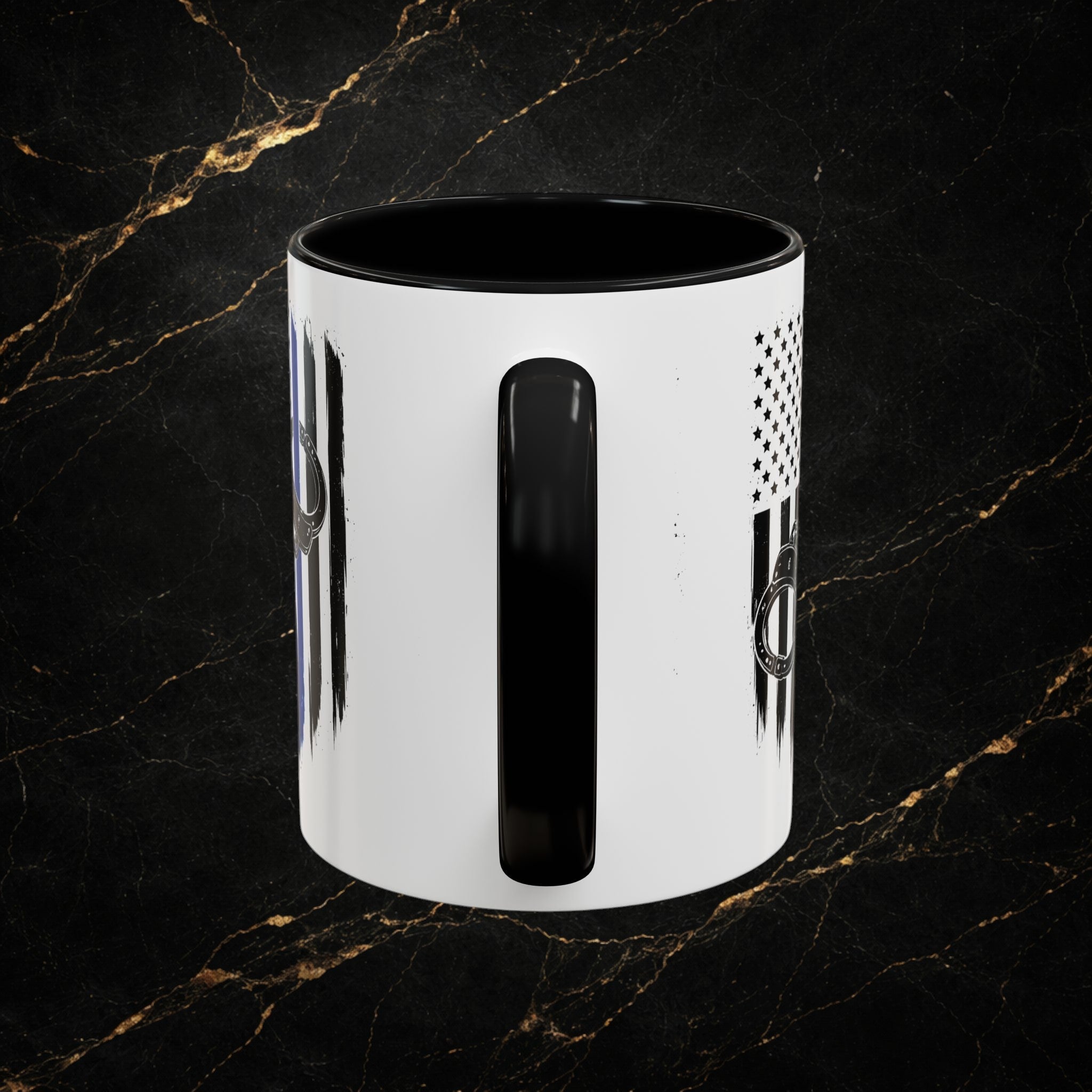 Police 911 Accent Coffee Mug — Patrol Car with Lights Coffee Cup (11/15oz)