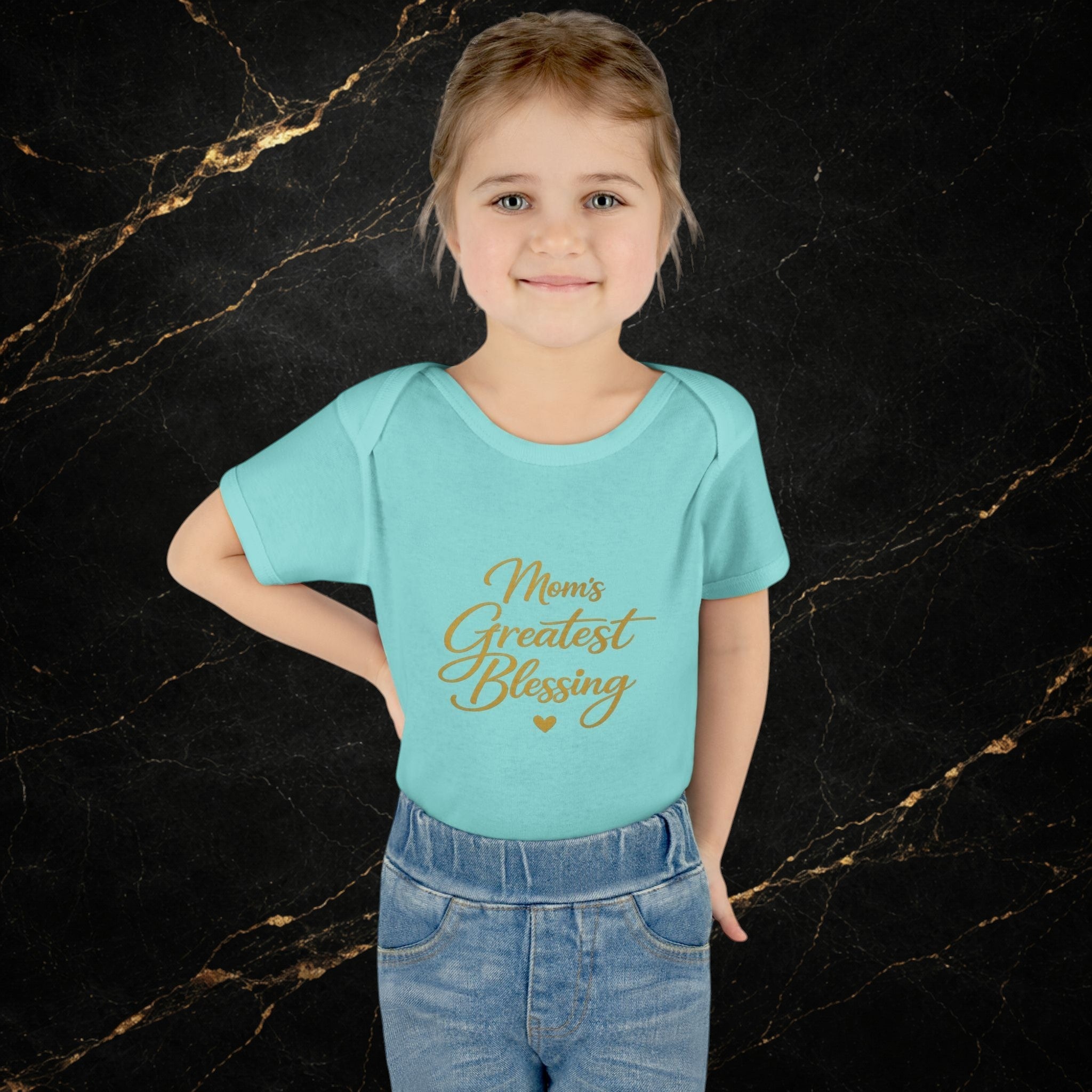 Mom's Greatest Blessing Infant Bodysuit — "Mom" Cross Newborn Onesie
