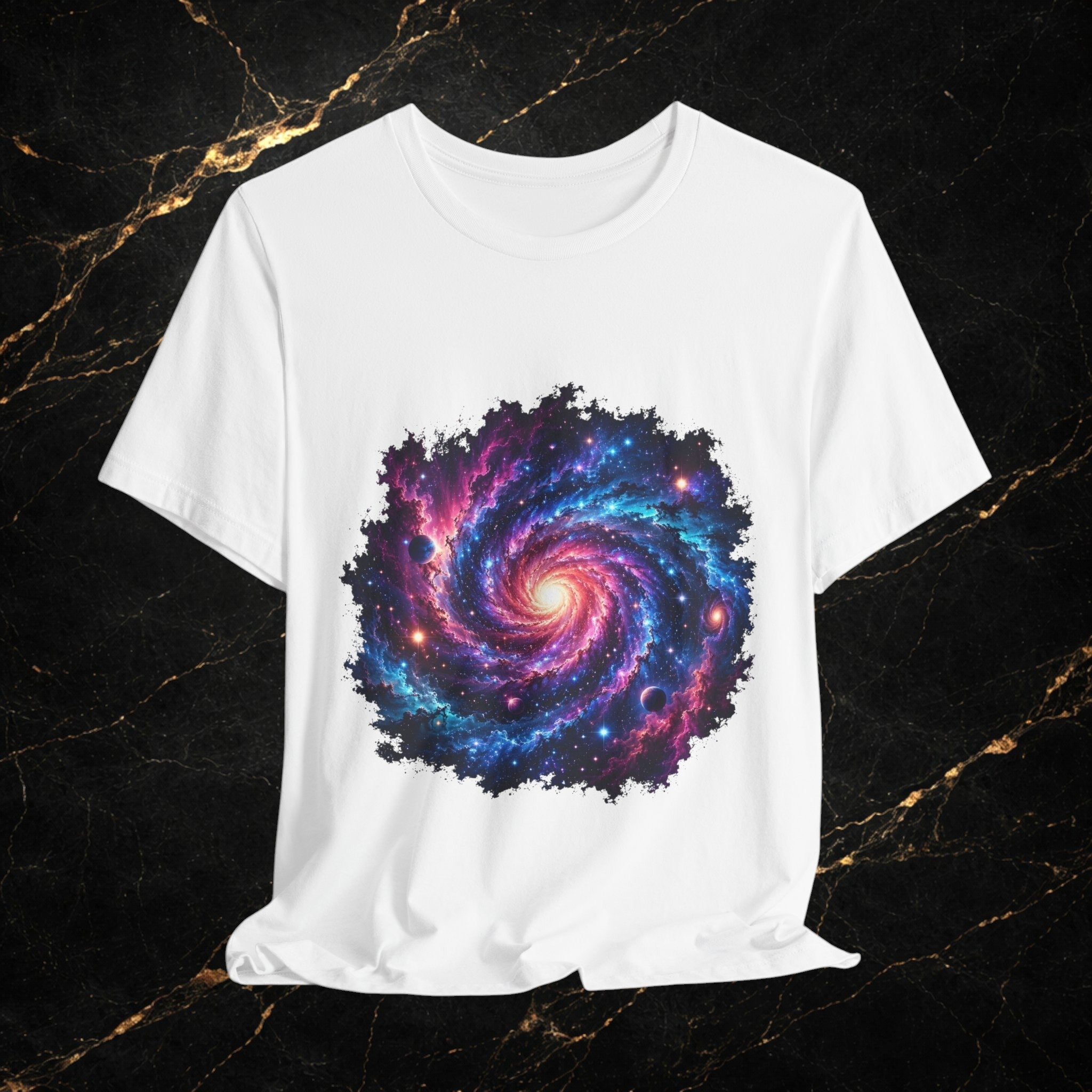 Galaxy Spiral T-Shirt — Colorful Cosmic Swirl Tee