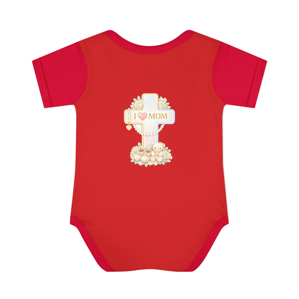 Mom's Greatest Blessing Infant Bodysuit — "Mom" Cross Newborn Onesie