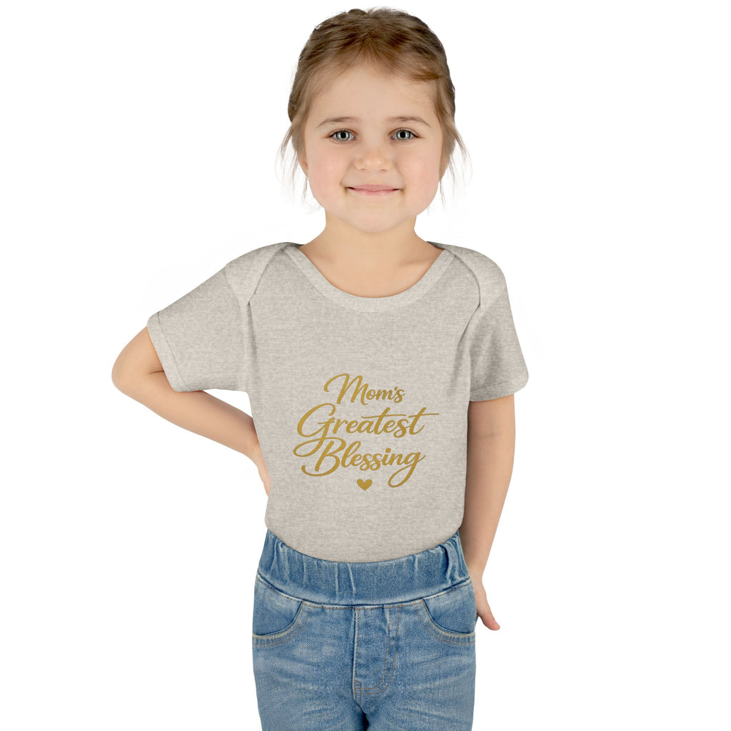 Mom's Greatest Blessing Infant Bodysuit — "Mom" Cross Newborn Onesie
