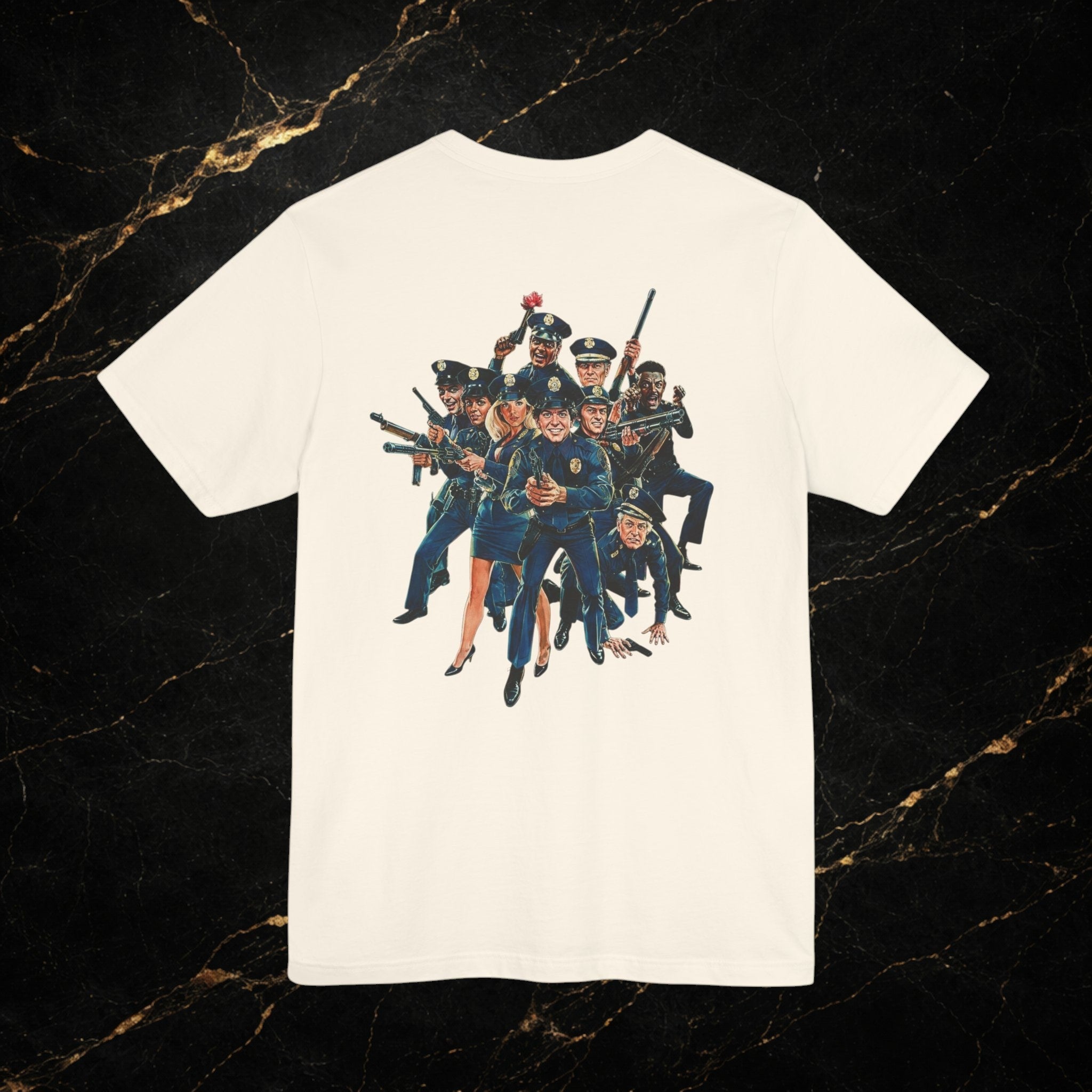 Police Squad! Retro Comedy Movie Tee — Vintage Ensemble Back Print T‑Shirt