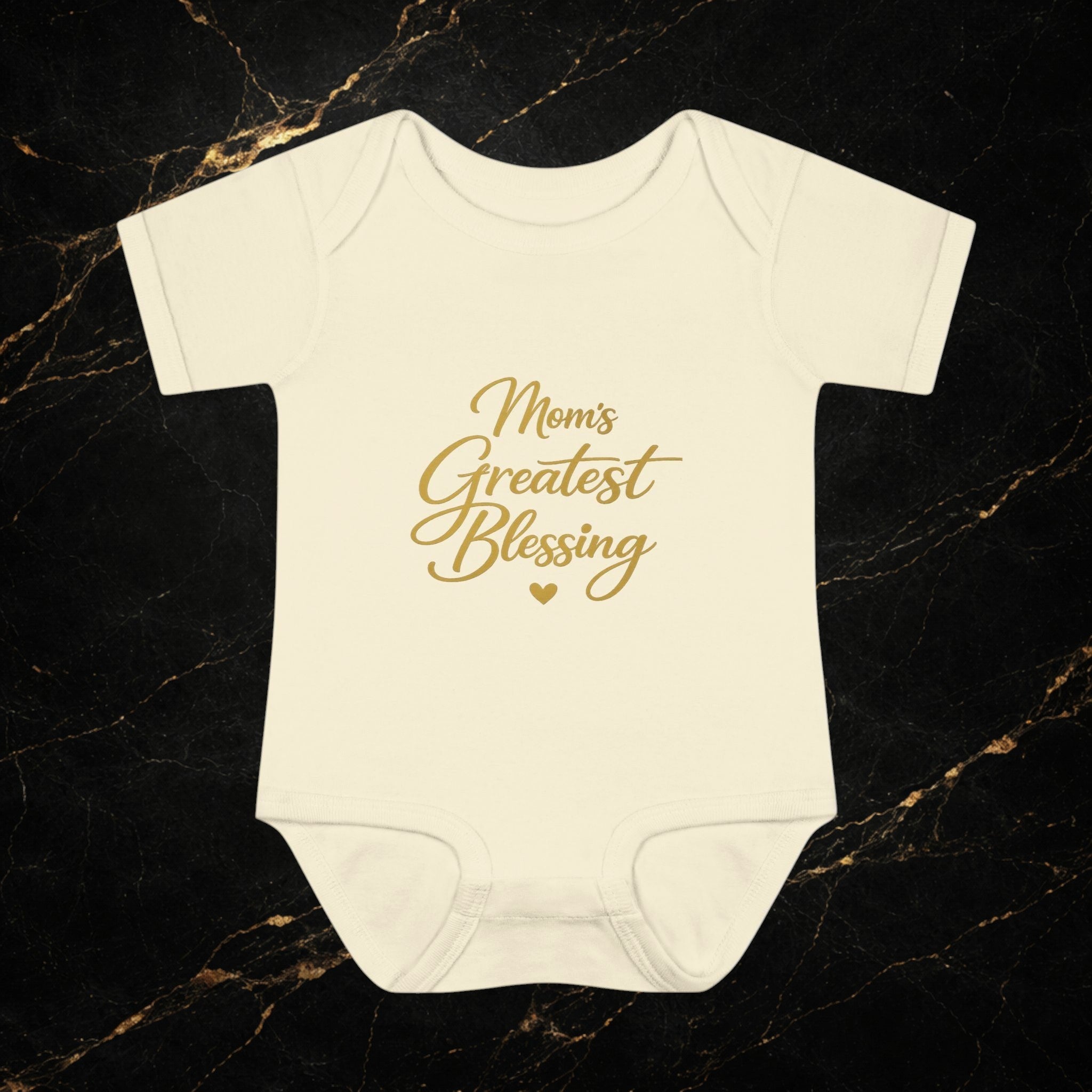 Mom's Greatest Blessing Infant Bodysuit — "Mom" Cross Newborn Onesie