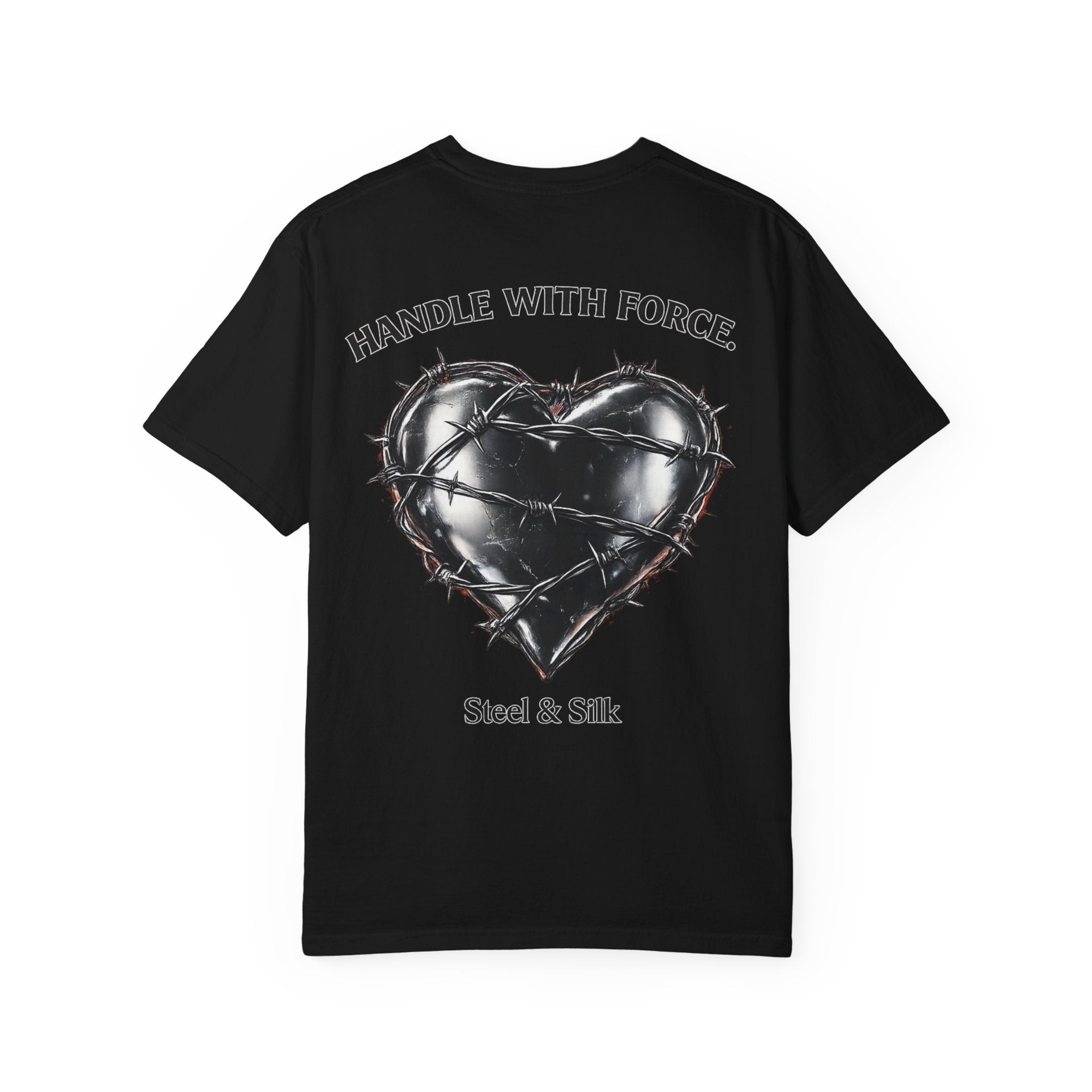 Handle With Force Heart Graphic T-Shirt — "Steal & Silk" Band Tee