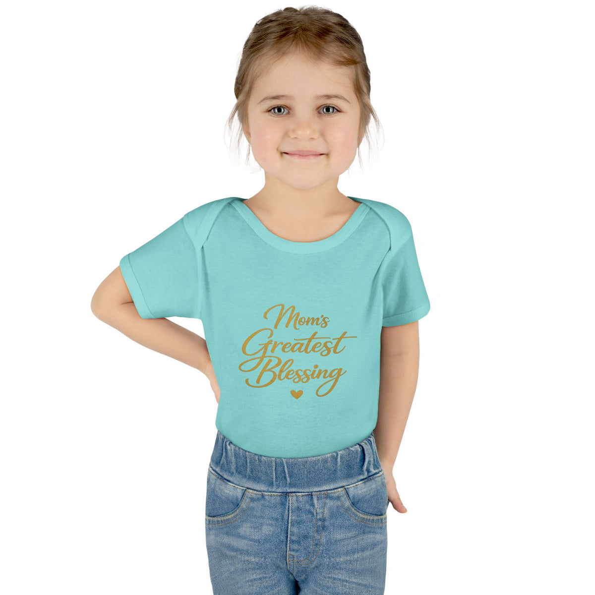 Mom's Greatest Blessing Infant Bodysuit — "Mom" Cross Newborn Onesie