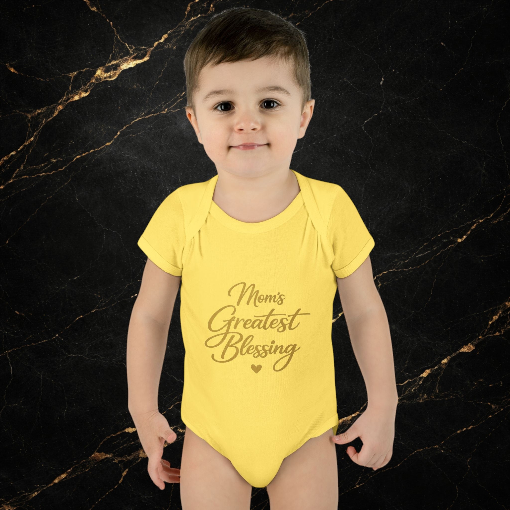 Mom's Greatest Blessing Infant Bodysuit — "Mom" Cross Newborn Onesie