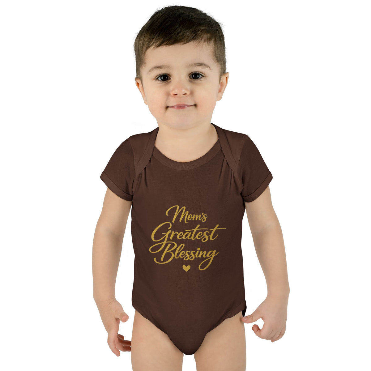 Mom's Greatest Blessing Infant Bodysuit — "Mom" Cross Newborn Onesie