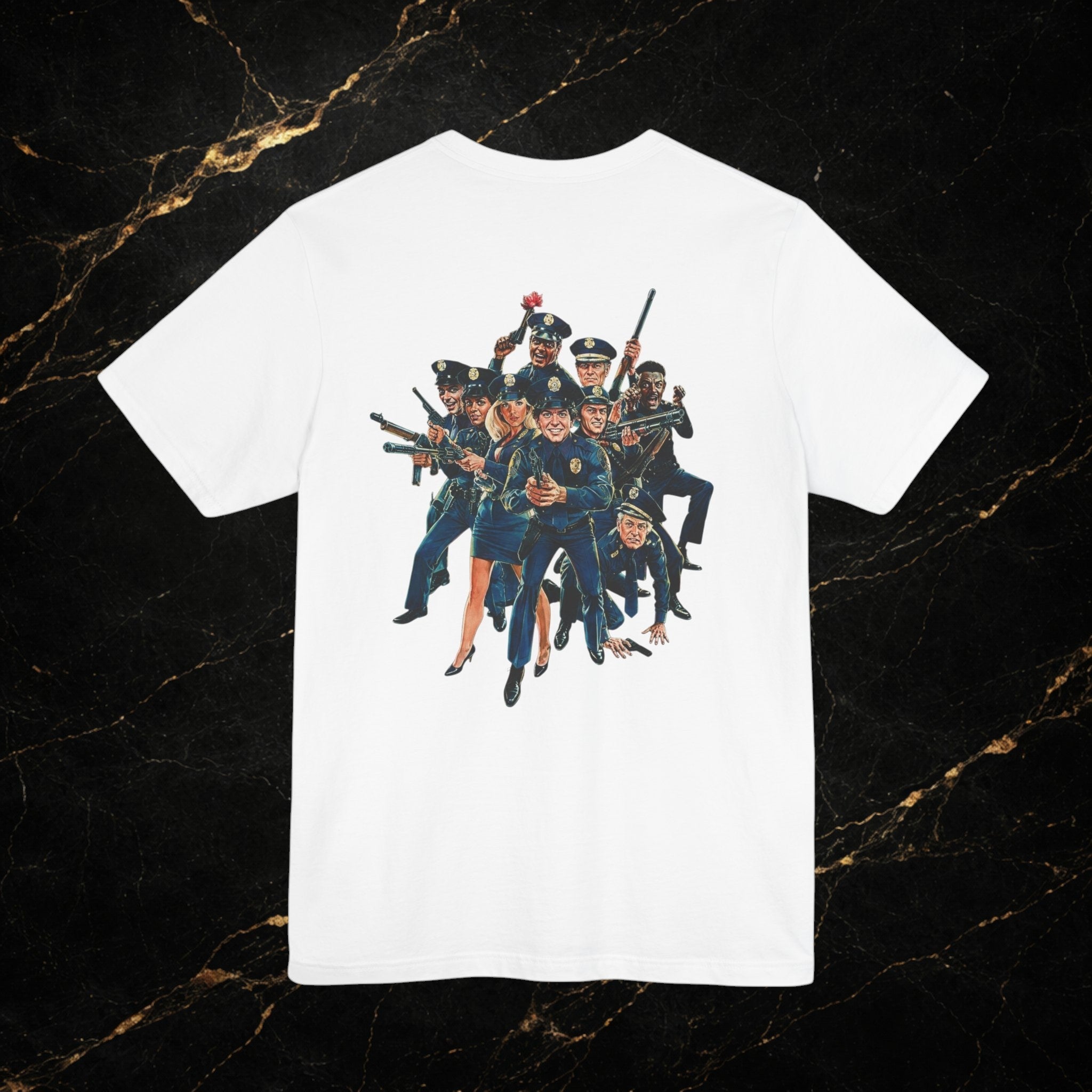 Police Squad! Retro Comedy Movie Tee — Vintage Ensemble Back Print T‑Shirt