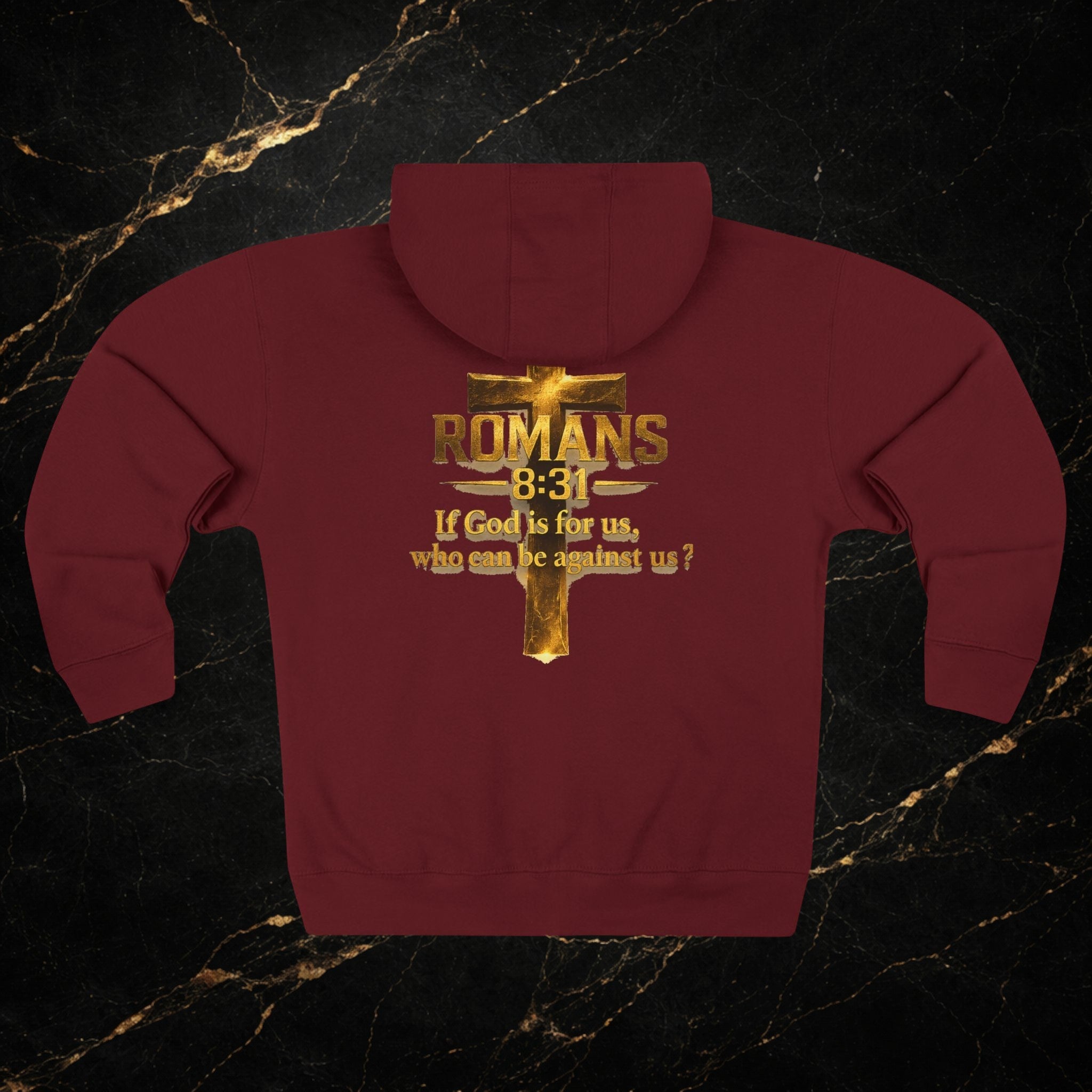 Romans 8:31 Cross Zip Hoodie — If God Is For Us Inspirational Christian Hoodie