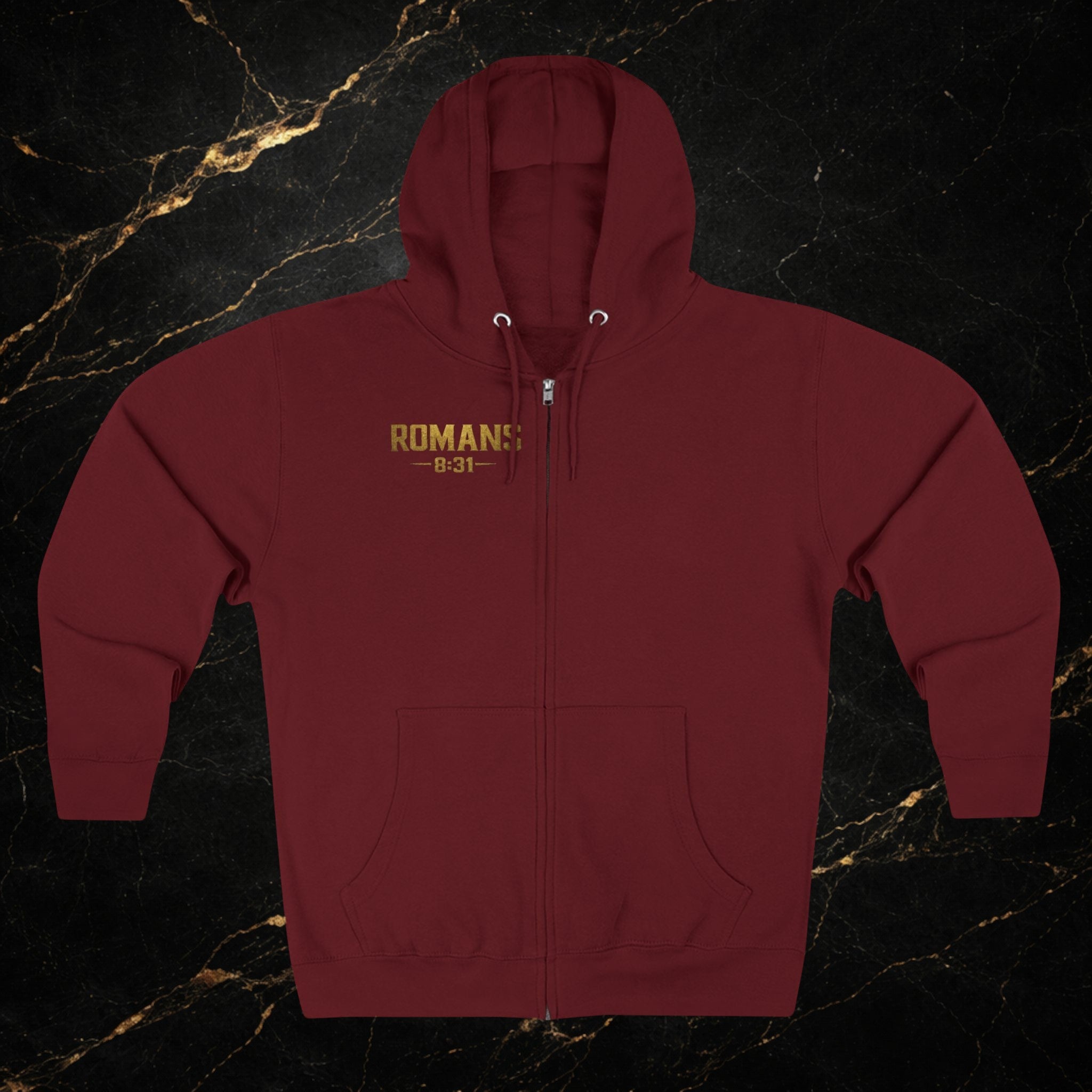 Romans 8:31 Cross Zip Hoodie — If God Is For Us Inspirational Christian Hoodie