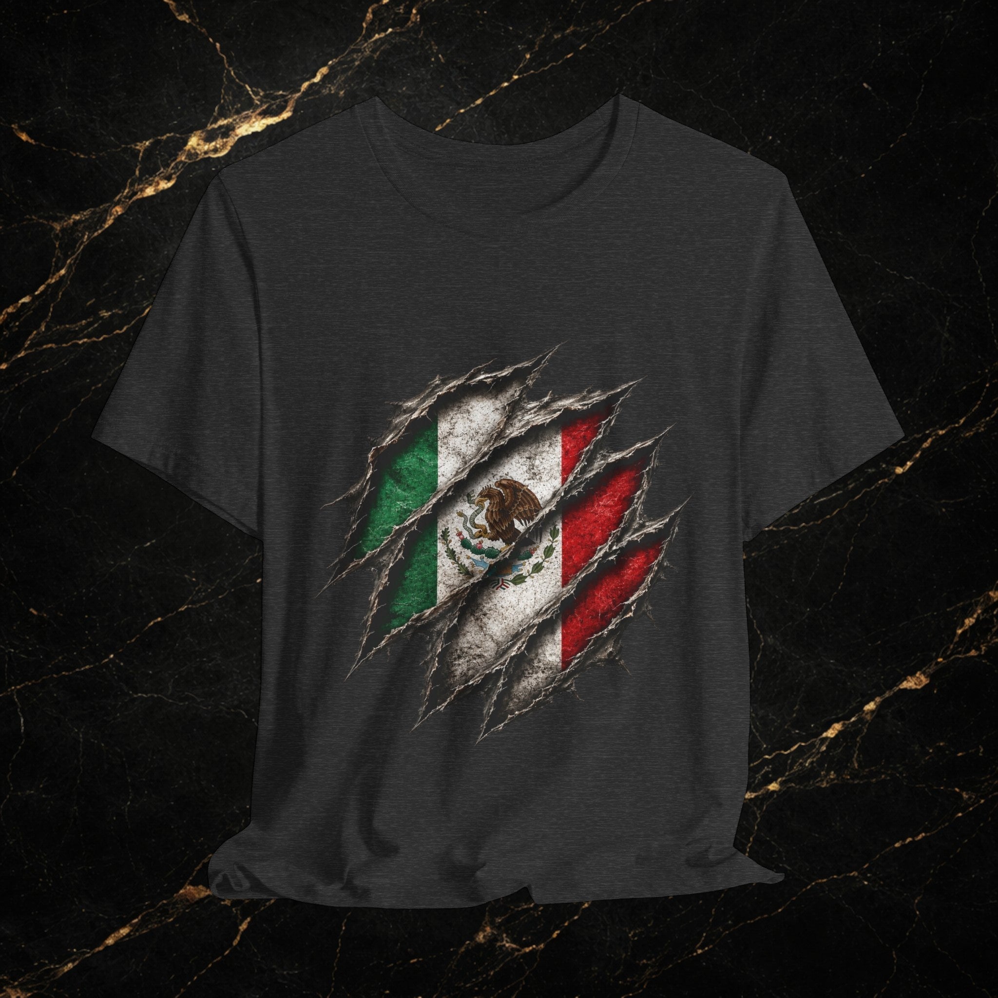 Mexican Flag Ripped Design T‑Shirt — Patriotic Mexico Tee