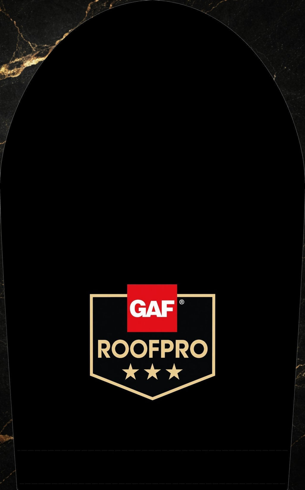 Steal & Silk black workwear polo featuring a GAF ROOFPRO embroidered logo on the chest