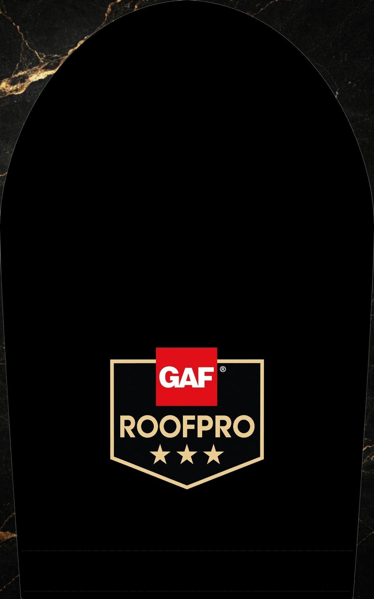 Steal & Silk black workwear polo featuring a GAF ROOFPRO embroidered logo on the chest