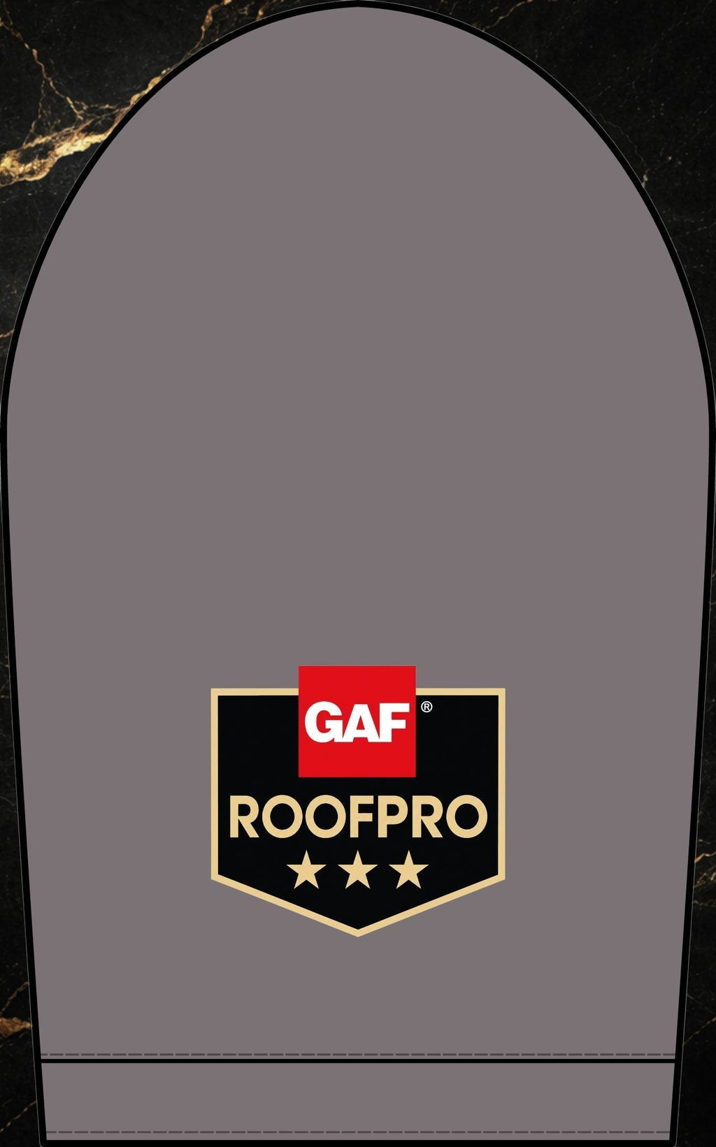 Steal & Silk grey moisture-wicking work polo featuring an embroidered GAF ROOFPRO shield logo on the chest.