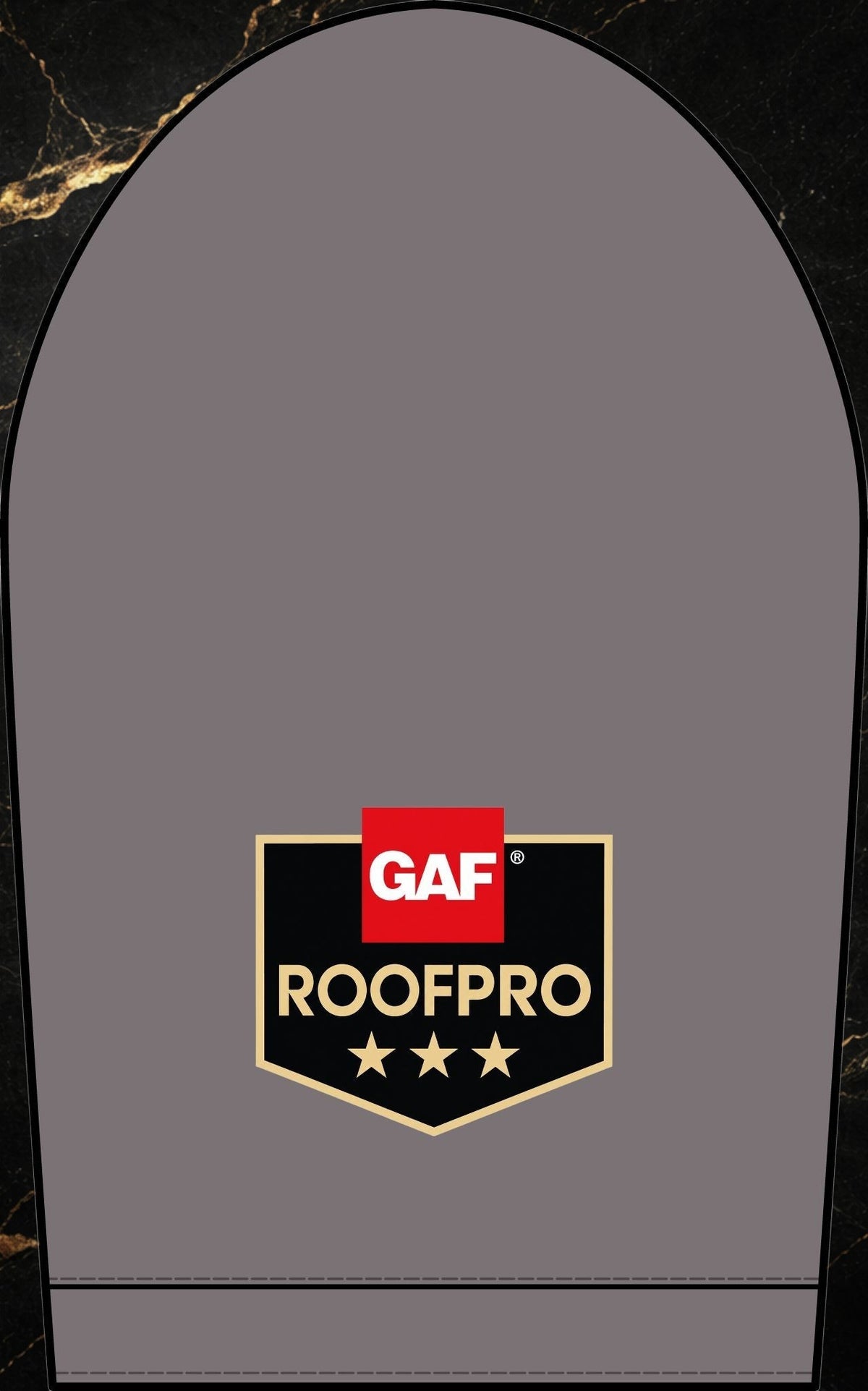 Steal & Silk grey moisture-wicking work polo featuring an embroidered GAF ROOFPRO shield logo on the chest.