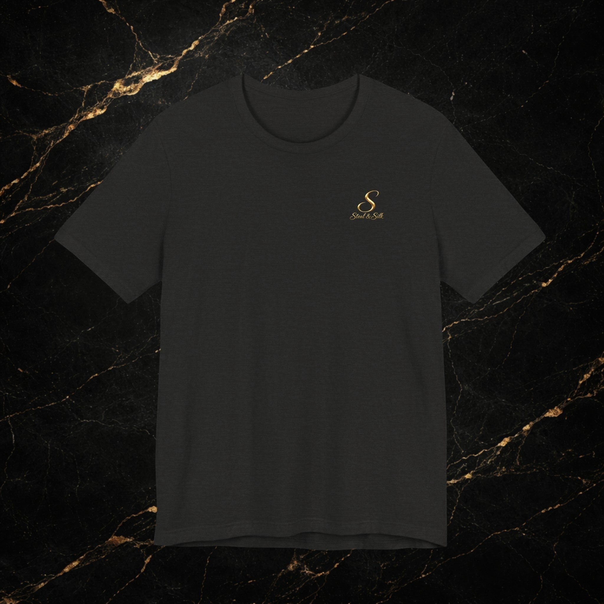 Steal & Silk black cotton t-shirt with a vintage "Hot Police Officers Club" graphic on the back and a small logo on the chest.